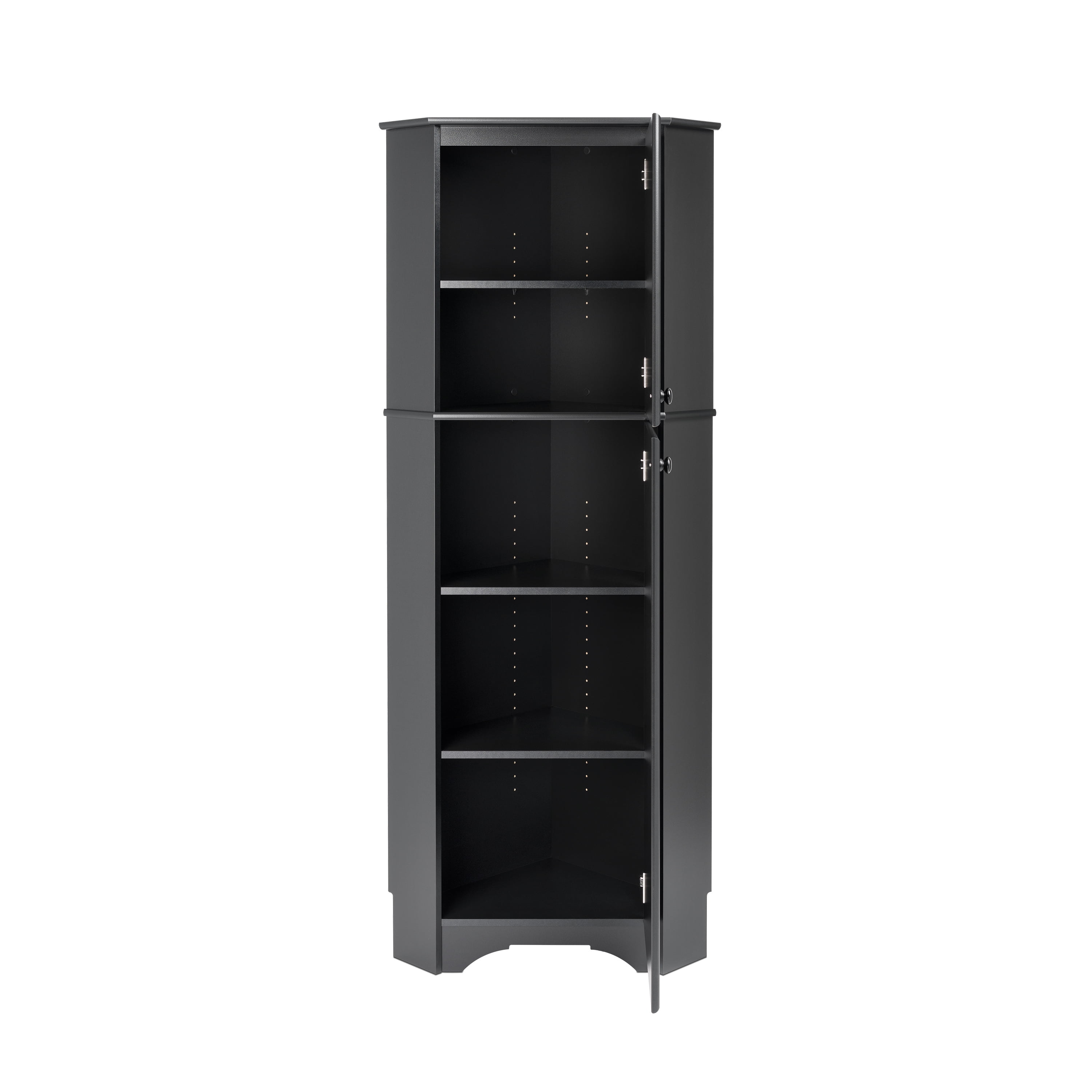 Prepac Elite Tall 2 Door Corner Storage Cabinet Black