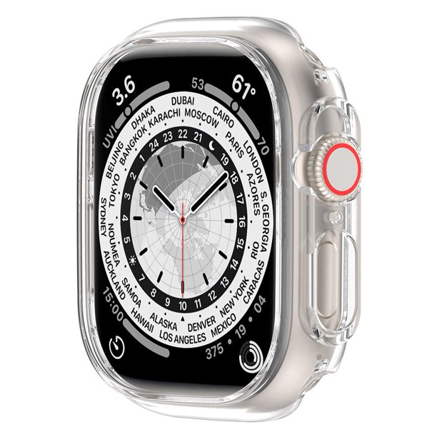 Cubierta dura del marco del parachoques del reloj inteligente de PC para Apple Watch Ultra 49 mm (blanco claro) Sywqhk Para estrenar