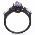 thumbnail image 3 of IP Black(Ion Plating) Stainless Steel Ring with AAA Grade CZ in Amethyst for Women Amethyst Stone Color Style TK3456 Size 8, 3 of 4