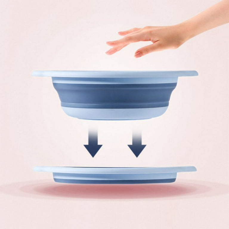 Silicone Collapsible Bowl Folding Basket Washing Basin Bucket Dish Rack  Compact
