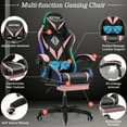 thumbnail image 6 of HOFFREE Gaming Chair with Speakers ANG Lights Massage Computer Gaming Chair with Footrest High Back Video Game Chair for Girls Pink and Black, 6 of 7