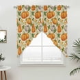 thumbnail image 5 of Thanksgiving Kitchen Window Curtains, Swag Curtains Valance for Bedroom Living Room Bathroom, Autumn Pumpkin Vintage Fallen Leaves Rod Pocket Window Treatment Curtain Block Drapes 2 Panels 28"x36", 5 of 9