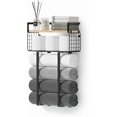 thumbnail image 1 of Toallero para Baño con Estante de Metal, Estante de Toallas Colgantes en la pared, Almacenamiento de Toallaso para Baño Hotel Dormitorio Hogar, Vertical y Duradero, 1 of 7