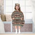 thumbnail image 7 of FORMRS Wearable Blanket Hoodie with Sleeves for Kids Cozy Flannel Sweatshirt, Tribal Art, 7 of 7