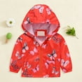 thumbnail image 2 of 5-6 Years Child Toddler Rain Jacket Kids Cartoon Windbreaker Coat Baby Girl Boy Zip Hooded Outerwear Fall Infant Raincoat Red Hoodie, 2 of 5