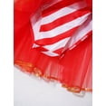 thumbnail image 6 of MSemis Girls Sequins Christmas Candy Cane Striped Figure Ice Skating Dance Tutu Dress A-Red 8, 6 of 7