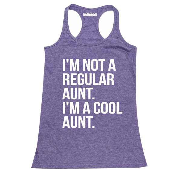 P&B Not a Regular Aunt I'm a Cool Aunt Women's Tank Top, Heather Purple, 2XL