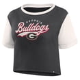 thumbnail image 2 of Women's Fanatics Black Georgia Bulldogs Color-Block Script Tail T-Shirt, 2 of 3