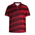 thumbnail image 4 of ZCFZJW Mens Striped Color Block Print T-Shirts Lightweight Casual Summer Short Sleeve Button up V Neck Henley Shirts Loose Regular Fit Comfy Workout Tees Tops Red XXXL, 4 of 5