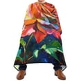 thumbnail image 2 of JSTEL Rainbow Rose Flower Painting Waterproof Barber Cape for Men Women Beard Shaving Bib Apron Professional Hair Cutting Cloth, 65 x 55 inch, 2 of 6