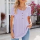 thumbnail image 1 of Fiudx Ofertas y Liquidaciones Blusa de Manga Corta Estampada a La Moda para Mujer, Blusas Informales con Cuello Redondo, 1 of 3