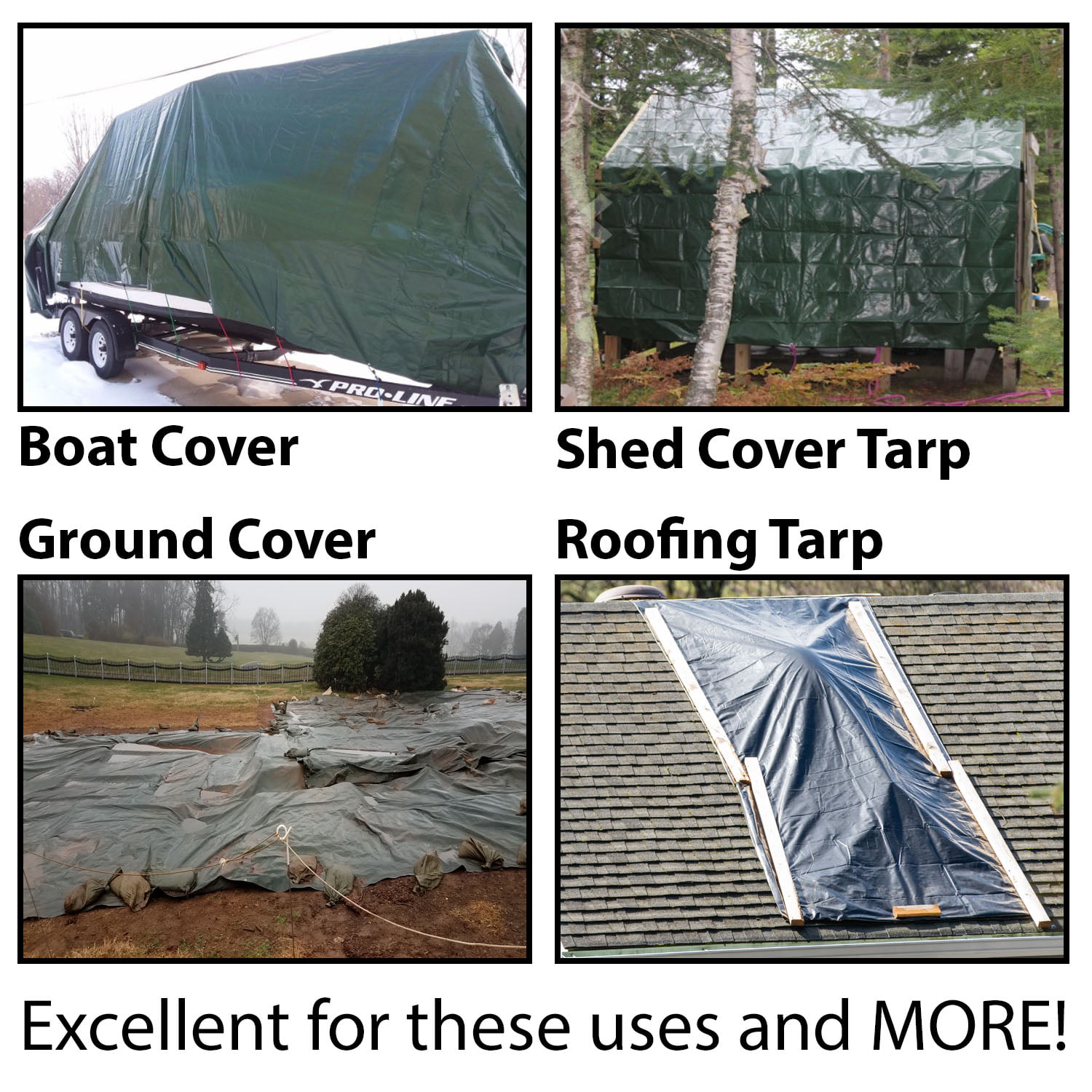 15x30 Green Tarp Waterproof Boat Tarps Wood Cover Camping Tent Shade Equipment 