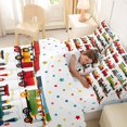 thumbnail image 5 of Manfei Classic Train 7-Piece Twin Bedding,Cartoon Toy Print Bedding Comforter Set,White,Polkadot Reversible, 5 of 7
