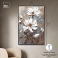 thumbnail image 5 of White Textured Flowers Canvas Elegant Floral Wall Art by Art Remedy, Black Frame, 36" x 54", 5 of 7
