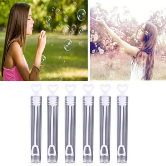 harmtty 12Pcs Empty Soap Bubble Bottles Tube Blowing Love Bubbles Wedding Party Decor