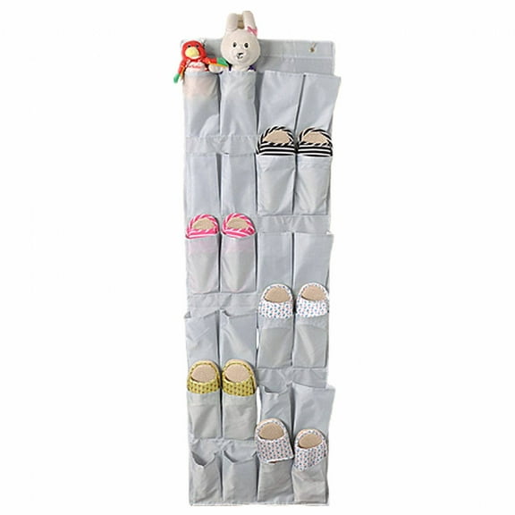 AUQ Purse Organizer for Closet,Door-Hanging Design Door Organizer Hanging,Hanging Behind Doors Hanging Closet Organizer,Light Gray,45*150cm,Oxford cloth