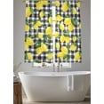 thumbnail image 5 of Yellow Lemons Sheer Curtains 72 Inch Length 2 Panels Set Window Treatments, Summer Fruits Leaves Black White Buffalo Plaid Rod Pocket Semi Curtains for Living Room/Bedroom/Kitchen, 104"W x 72"L, 5 of 7