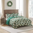 thumbnail image 2 of Hallmark Green Poinsettia 3-Piece Adult Holiday Quilt Set, Full/Queen, 2 of 5