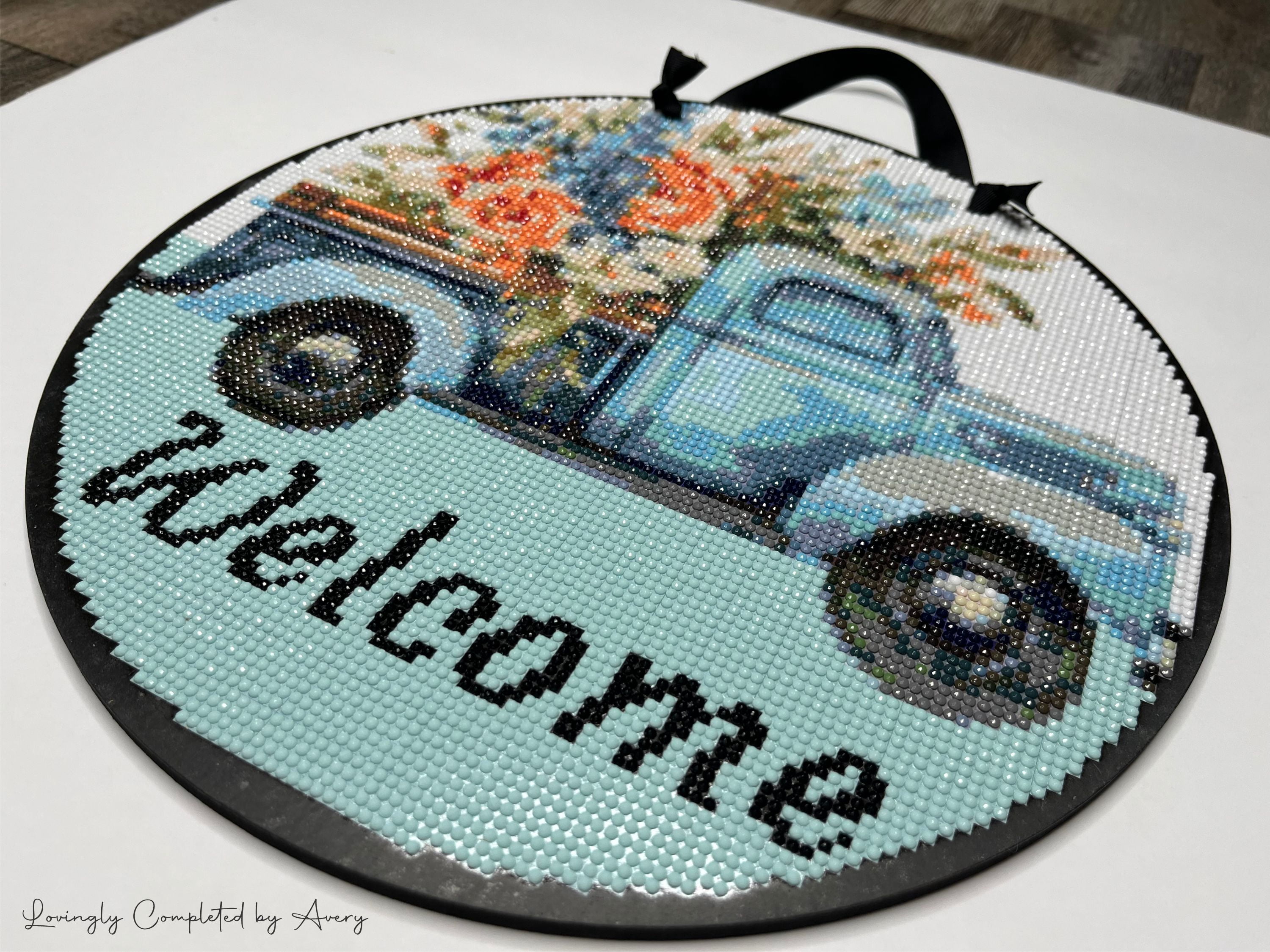 Truck and Flowers Welcome Sign Diamond Painting Kit