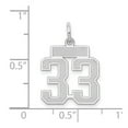 thumbnail image 2 of 14k White Gold Small Satin Sport game Number 33 Charm Pendant Necklace for Women - .7 Grams, 2 of 2