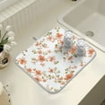 thumbnail image 4 of Yayeee Dish Drying Mat for Kitchen Counter 16" x 18" Microfiber Super Absorbent Coffee Decorative Pad, Orange Floral Blooms, 4 of 9