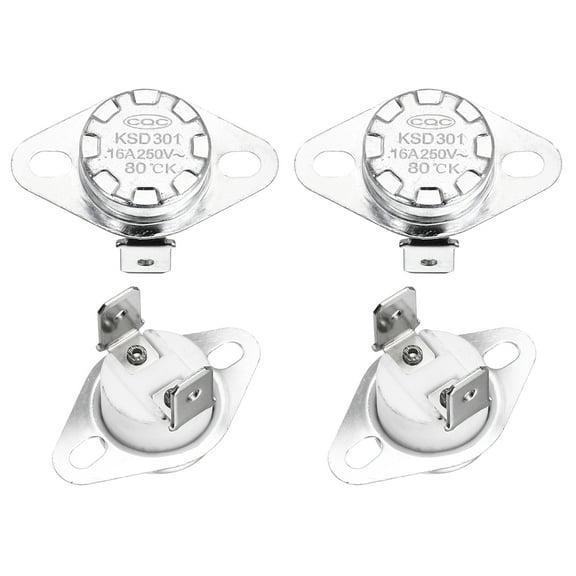 KSD301 Thermostat 80℃/176°F 16A  N.O Temperature Switch 4 Pcs