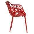 thumbnail image 3 of LeisureMod Fauteuil de Salle à Manger Moderne Devon Intérieur Extérieur en Aluminium Rouge Ensemble de 4, 3 of 9