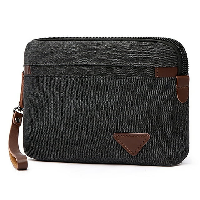 Sac à Main en Toile pour Hommes Simple Grande Capacité Porte-Cartes Portefeuille