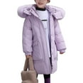 thumbnail image 5 of KAUOD Girls Long Winter Parka Coats Faux-F𝐮r Hood Thick Warm Puffer Jackets Teen Kids Quilted Oversized Pockets down Outwear, 5 of 9