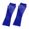 thumbnail image 3 of Fgnfyis Womens Coarse Fishnet Stretchy Long Punk Half Finger Nightclub Carnival Party Cosplay Gloves for Women Accessories Blue, 3 of 3