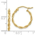 thumbnail image 4 of 14k Polished 2.25mm Twisted Hoop Earrings 14k Yellow Gold Earrings, 4 of 4