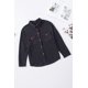 thumbnail image 1 of ABPHQTO Chaqueta de mujer negra con bolsillos con solapa en el pecho y punto gofrado, 1 of 5
