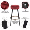 thumbnail image 5 of Duhome Elegant Lifestyle Height 30" Backless Velvet Bar Stools Set of 2 Red, 5 of 8