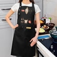 thumbnail image 2 of Stylish Black Bib Apron 2-Pack with Decorative Clock & Earrings Design Adjustable Straps 2 Buttoned Pockets for Cooking & Chef Use, 2 of 5