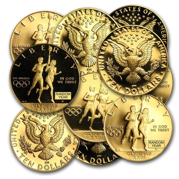 US Mint Gold $10 Commem BU / Proof, 4838 oz Capsule 1984 / 2003
