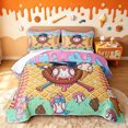 thumbnail image 2 of meiyoeat Rainbow Baseball Twin Quilt Set for Girls, Waffle Ice Cream Drip Twin Coverlet Set, 2pcs, 1 Comforter and 1 Pillowcase, 2 of 7