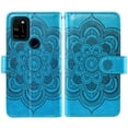 thumbnail image 3 of Asuwish Compatible with Wiko View 5 Wallet Phone Case and Tempered Glass Screen Protector Flower Faux Leather Flip Credit Card Holder Stand Zipper Cell Cover for WikoE View5 Women Blue, 3 of 8
