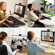 Atzeste Webcam 4K HD USB Autofocus PC Webcam with Dual Mics for PC Laptop Computer Gaming Streaming Webcam