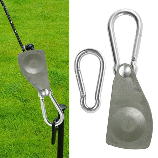 GROWTH TANK Ratchet Pulley System, Rope Tightener Ratchet with Carabiner  Hooks, Metal Pulley Dark Green 