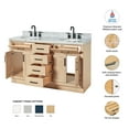 thumbnail image 3 of Ariel Hepburn 61 Inch Double Oval Sink Bathroom Vanity With Italian Carrara Marble Countertop 1.5 Inch Edge In Oak, 3 of 10
