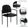 thumbnail image 6 of Emma + Oliver Comfort Black Vinyl Stackable Steel Side Reception Chair with Arms, 6 of 13