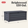 thumbnail image 4 of Keter Brightwood 120 Gallon Durable Resin Outdoor Deck Box Storage Organization, Anthracite Gray, 4 of 13