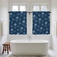 thumbnail image 4 of Navy Blue Daisy Kitchen Curtain for Berdoom Living Room Cafe 45 Inch Length, Modern Farmhouse Chrysanthemum Floral Tiers Curtains Light Filtering Drapes Rod Pocket Window Treatment 2 Panels 52"Wx45"L, 4 of 8