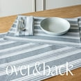 thumbnail image 7 of over&back 18x108 Woven Striped Table Runner - Washable Table Runners for a Custom Home Decor Tablescape - Coffee Table, Dinner Table, Living Room - Blue, 7 of 7