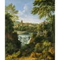thumbnail image 2 of Gaspard Dughet 12x14 Black Ornate Wood Framed Double Matted Museum Art Print Titled: The Falls at Tivoli (C. 1661 - C. 1663), 2 of 5