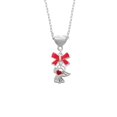 thumbnail image 2 of Delight Jewelry Silvertone Lined Angel with Red Heart Red Bow Heart Necklace, 2 of 4