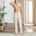 thumbnail image 5 of Uemuo Cute Rabbit Pattern Men's Wide Leg Palazzo Lounge Pants with Pockets Light Weight Loose Comfy Casual Pajama Pants-Medium, 5 of 9