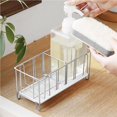 thumbnail image 4 of Organizador De Fregadero De Cocina Tallado, Soporte De Esponja Ajustable, Bandeja De Drenaje De Acero Inoxidable, Soporte De Cepillo Firme, Escurridor Simple Para Cocina De Interior Y Hogar Sweethay HA016359-00, 4 of 7