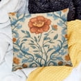 thumbnail image 2 of Orinice   Designer Vintage Throw Pillow Covers  Red Luxury Soft Velvet Pillows Cover with Birds Floral Pattern,Square Farmhouse Decorative Pillowcases for Couch,Bed,Outdoor  18x18in, 2 of 5