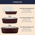 thumbnail image 3 of Ceramic Bakeware Set with Lids Chip and Crack Resistant Stoneware Baking Dish, Microwave, Dishwasher, Oven, Freezer and Fridge Safe, 6-Piece French Cabernet, 3 of 6
